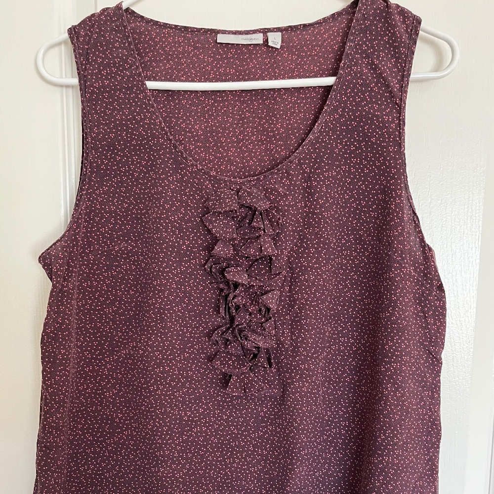 Halogen 100% Silk Sleeveless Top Blouse Size L